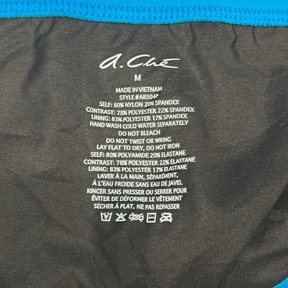 A. Che Blue black swim bikini bottom size medium